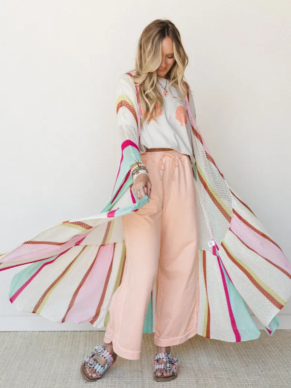 Color Rays Kimono - Cream Multi made by By Together