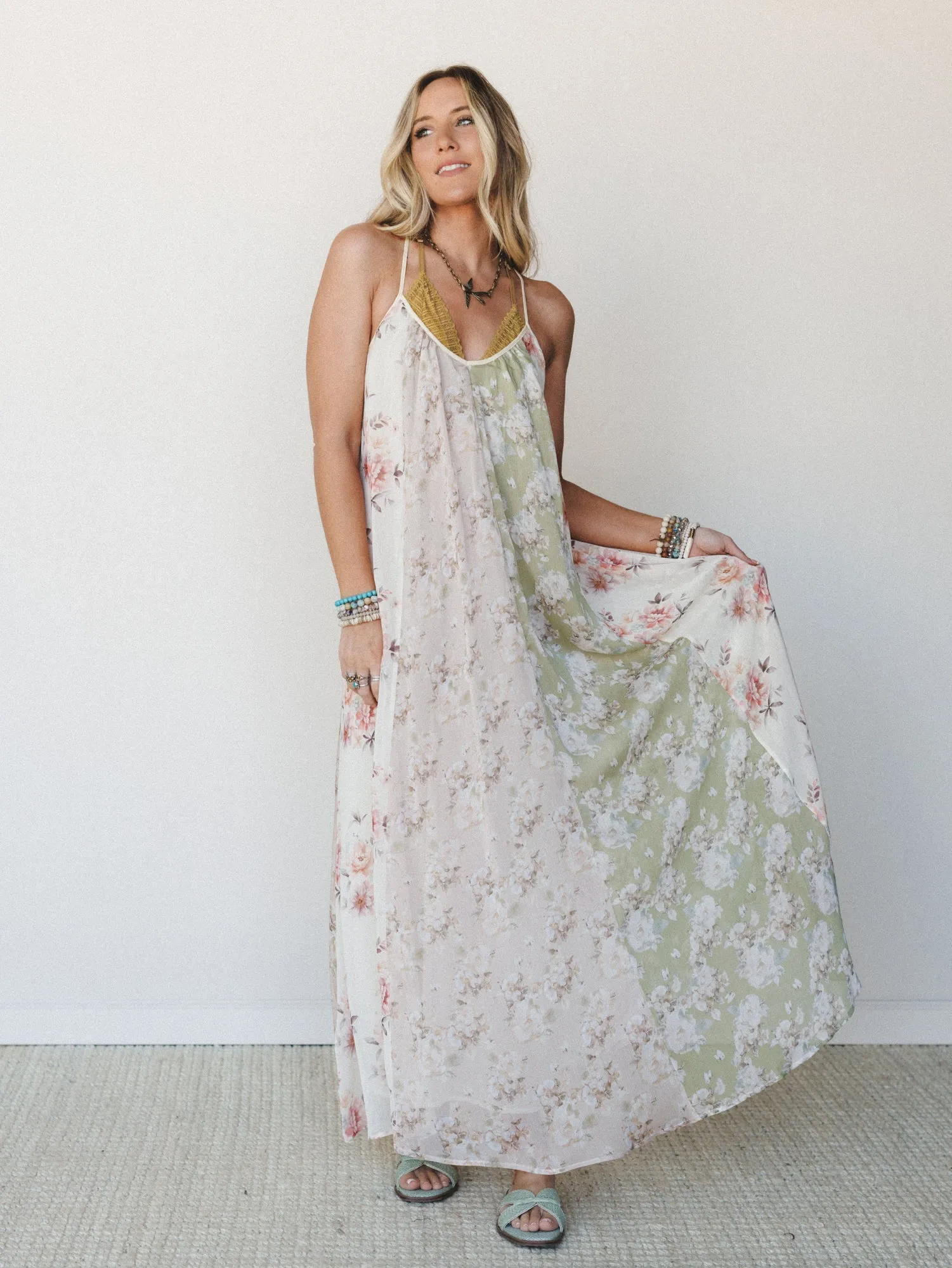 Floral Memories Maxi Dress - Cream sold by Three Bird Nest