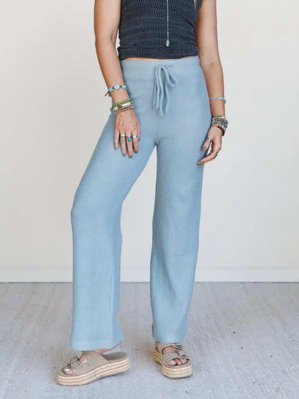 Sunday Soft Wide Leg Pants - Blue Grey - Pre Order made by Zenana
