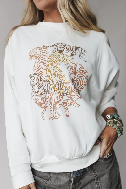 Tiger Pack Graphic Sweatshirt - Ivory - Pre Order made by Promesa