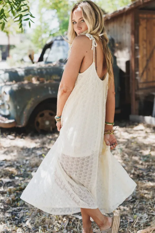 First Kiss Floral Lace Maxi Dress - Cream - Pre Order made by Promesa
