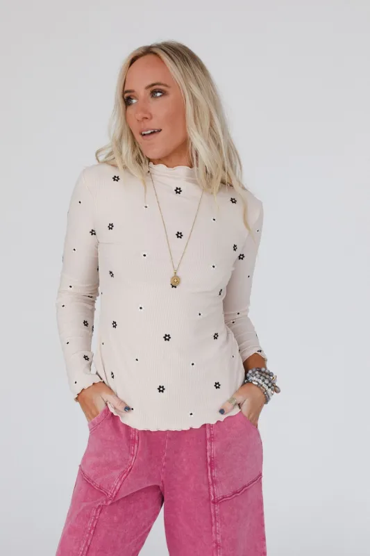 Briana Mock Neck Top - Ecru - Pre Order made by Hem & Thread