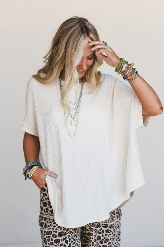 Next Stop Thermal Knit Top - Khaki - Pre Order made by easel