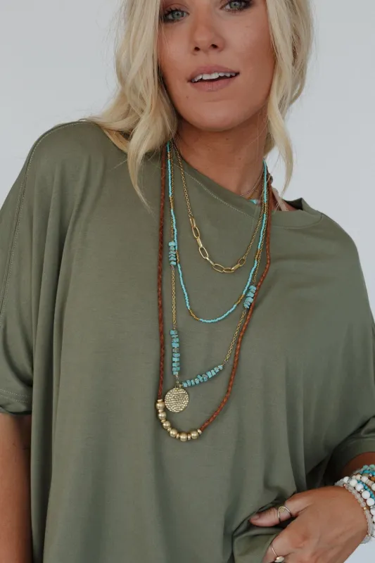 Enchanted Earth Layered Necklace - Turquoise - Pre Order made by Three Bird Nest