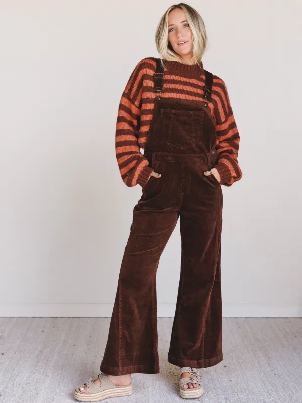 Wanderheart Corduroy Overalls - Brown - Pre Order made by Three Bird Nest