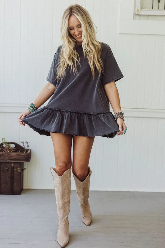 Soft Horizon Ruffled Hem Tunic - Ash - Pre Order made by Bluivy