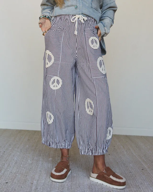 Peace Out Stripe Jeans - Brown - Pre Order made by Davi & Dani