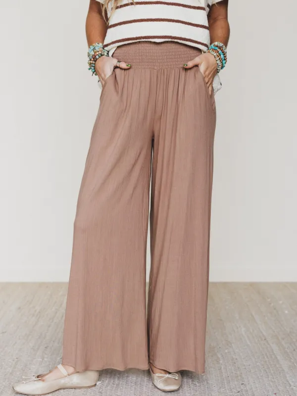 Seek The Moon Wide Leg Pants - Cocoa - Pre Order made by Zenana