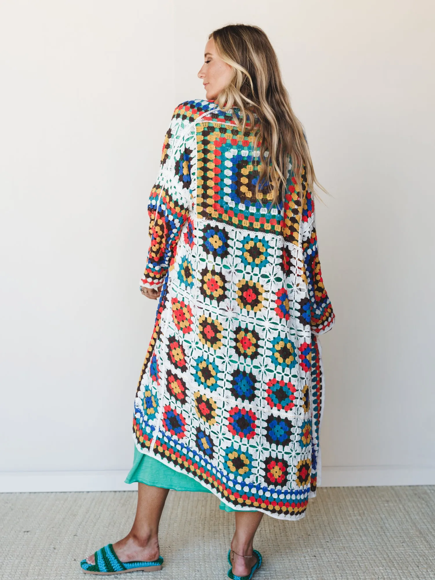 The Nest Soulful Wanderer Crochet Duster - Vivid Multi - Pre Order sold by Three Bird Nest