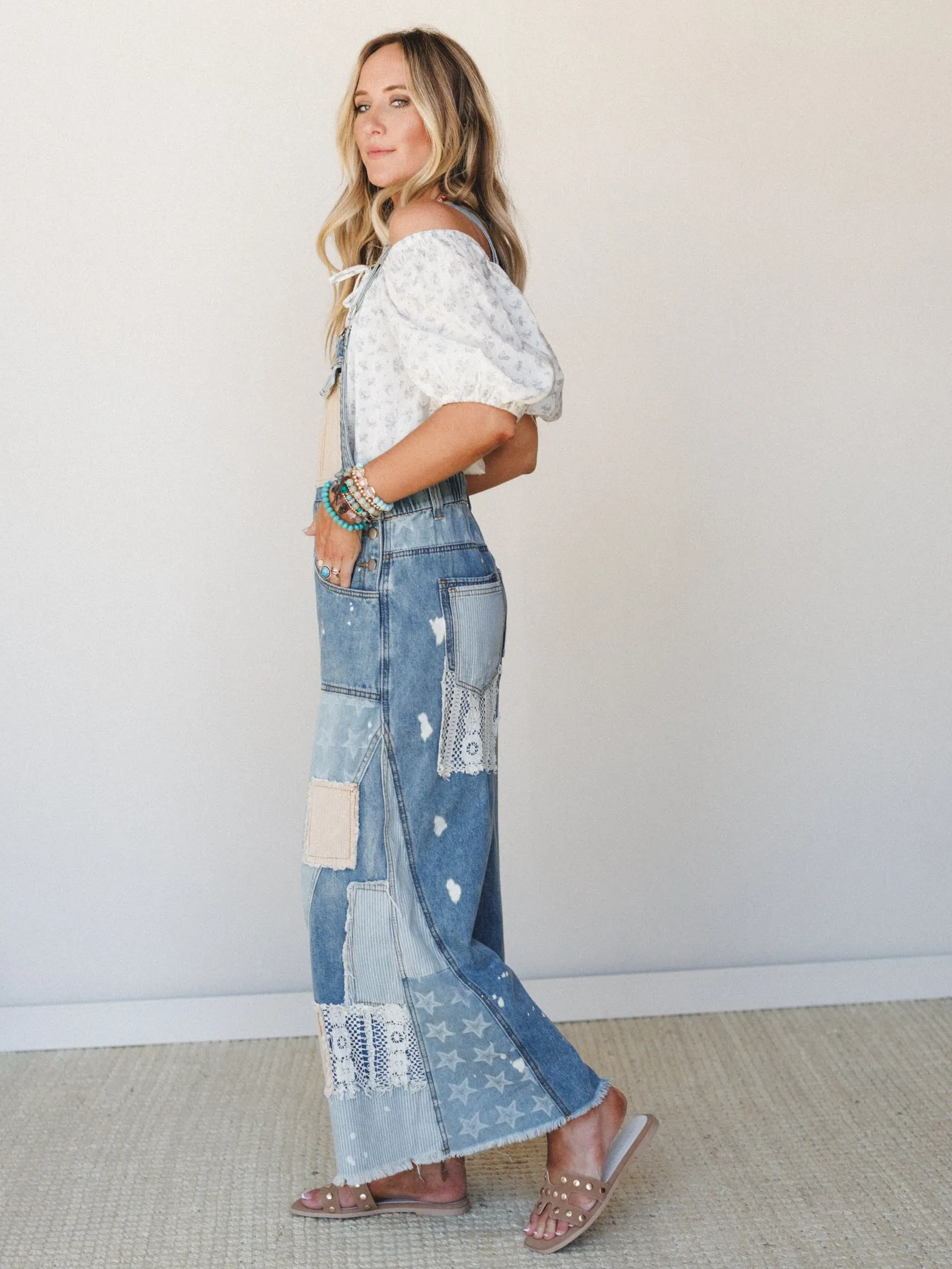 Heirloom Stitch Overalls - Denim sold by Three Bird Nest product image thumbnail 4