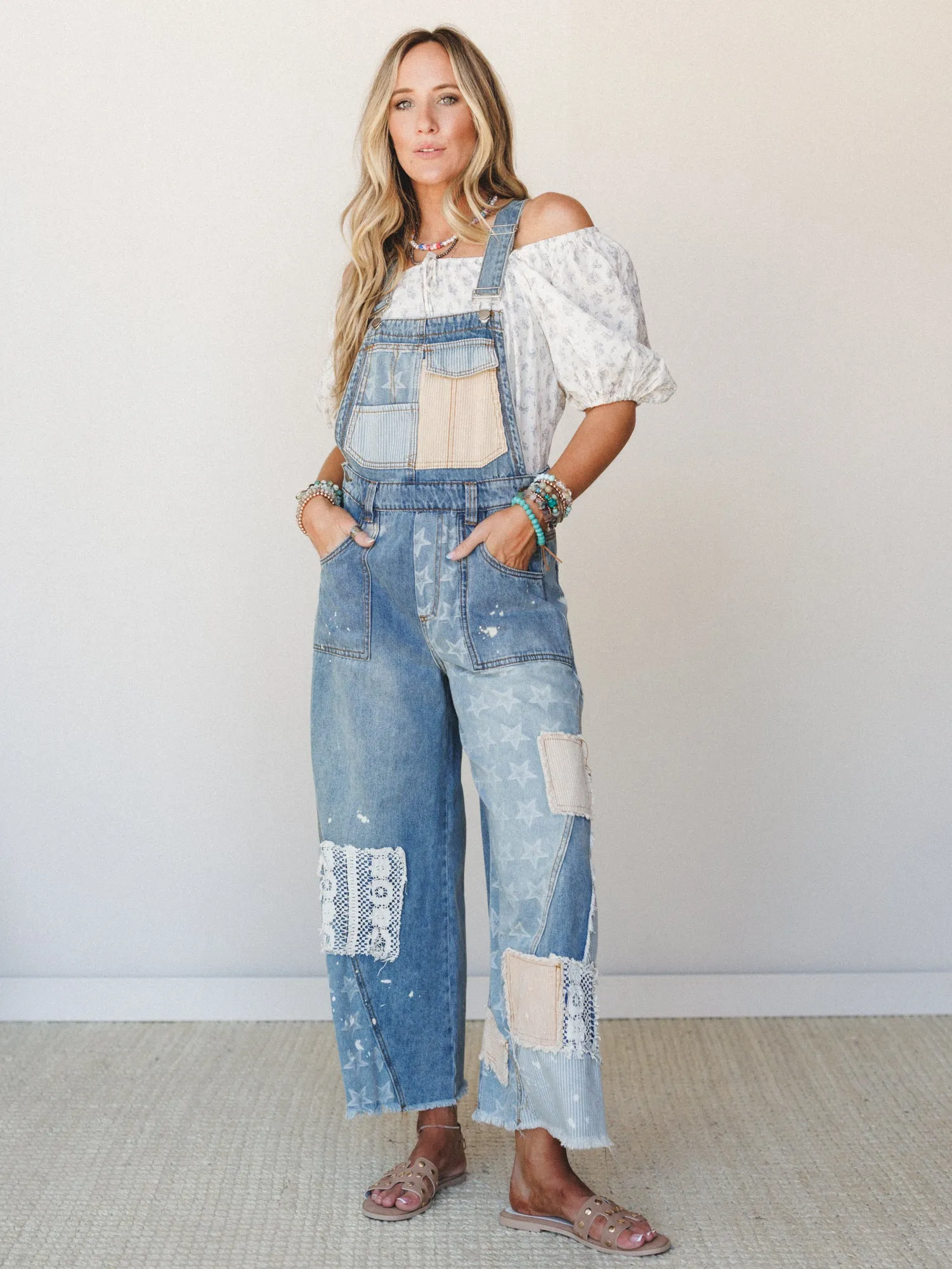 Heirloom Stitch Overalls - Denim sold by Three Bird Nest product image thumbnail 2