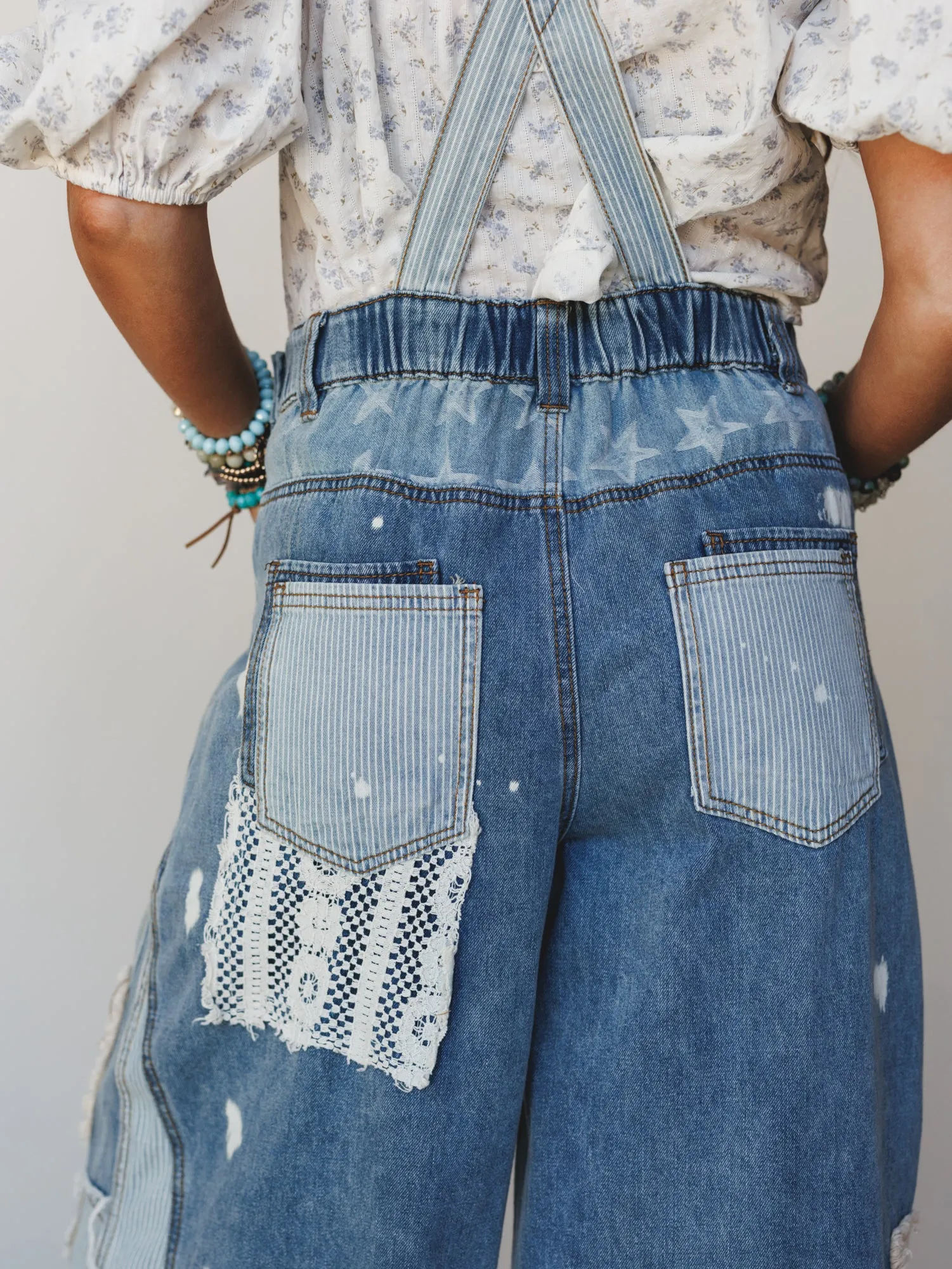 Heirloom Stitch Overalls - Denim sold by Three Bird Nest product image thumbnail 5