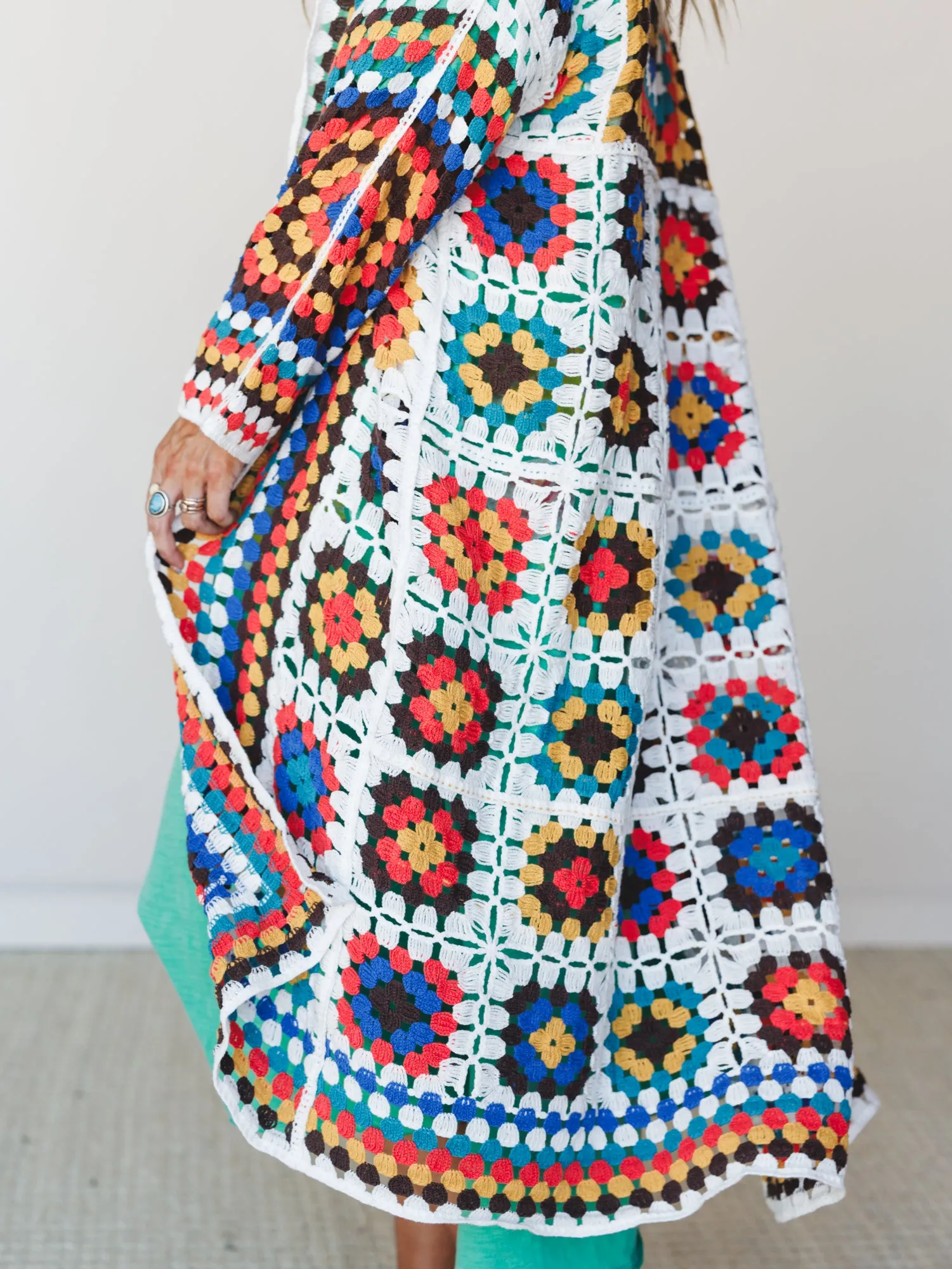 The Nest Soulful Wanderer Crochet Duster - Vivid Multi sold by Three Bird Nest product image thumbnail 2