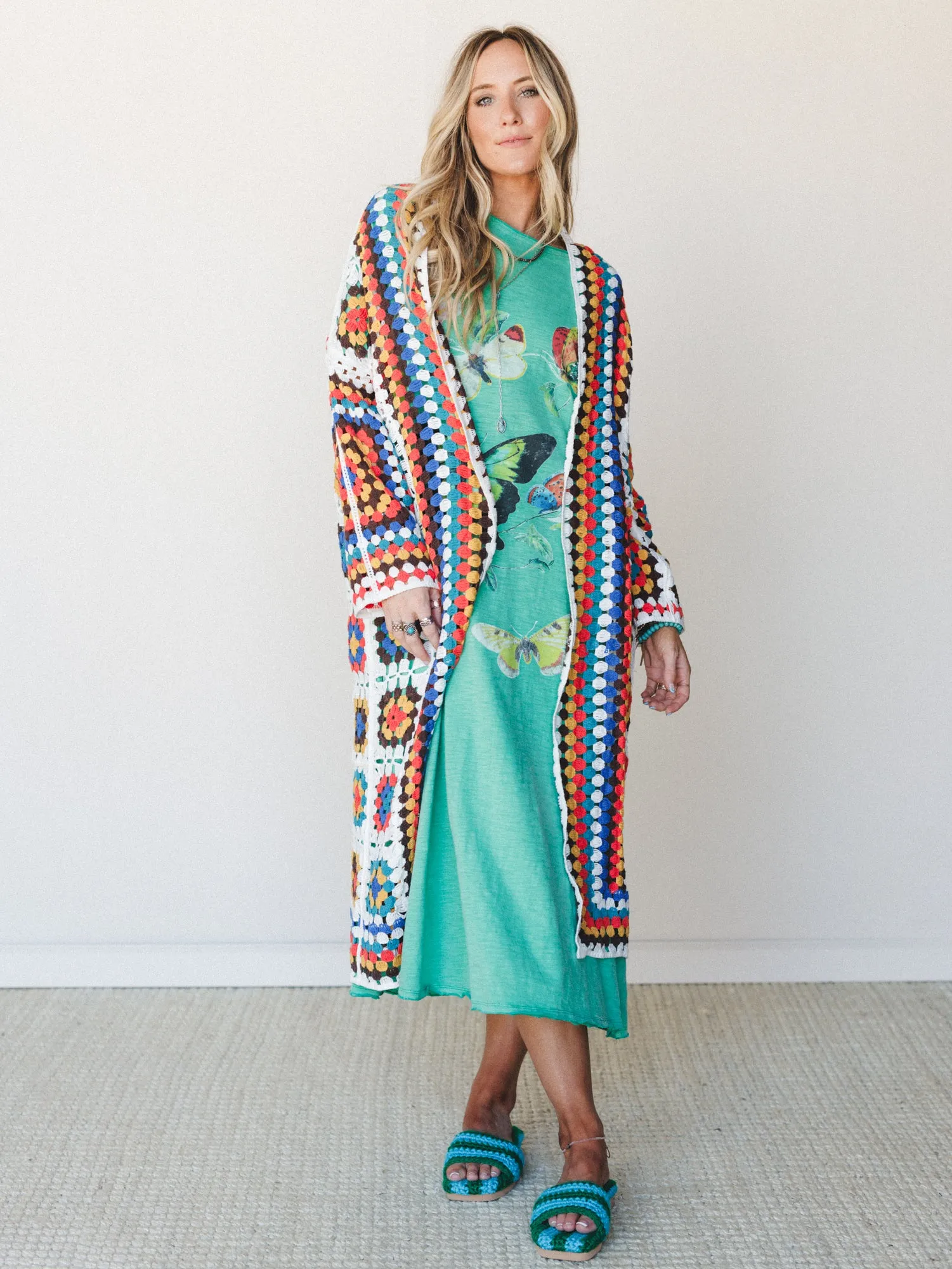 The Nest Soulful Wanderer Crochet Duster - Vivid Multi sold by Three Bird Nest product image thumbnail 5