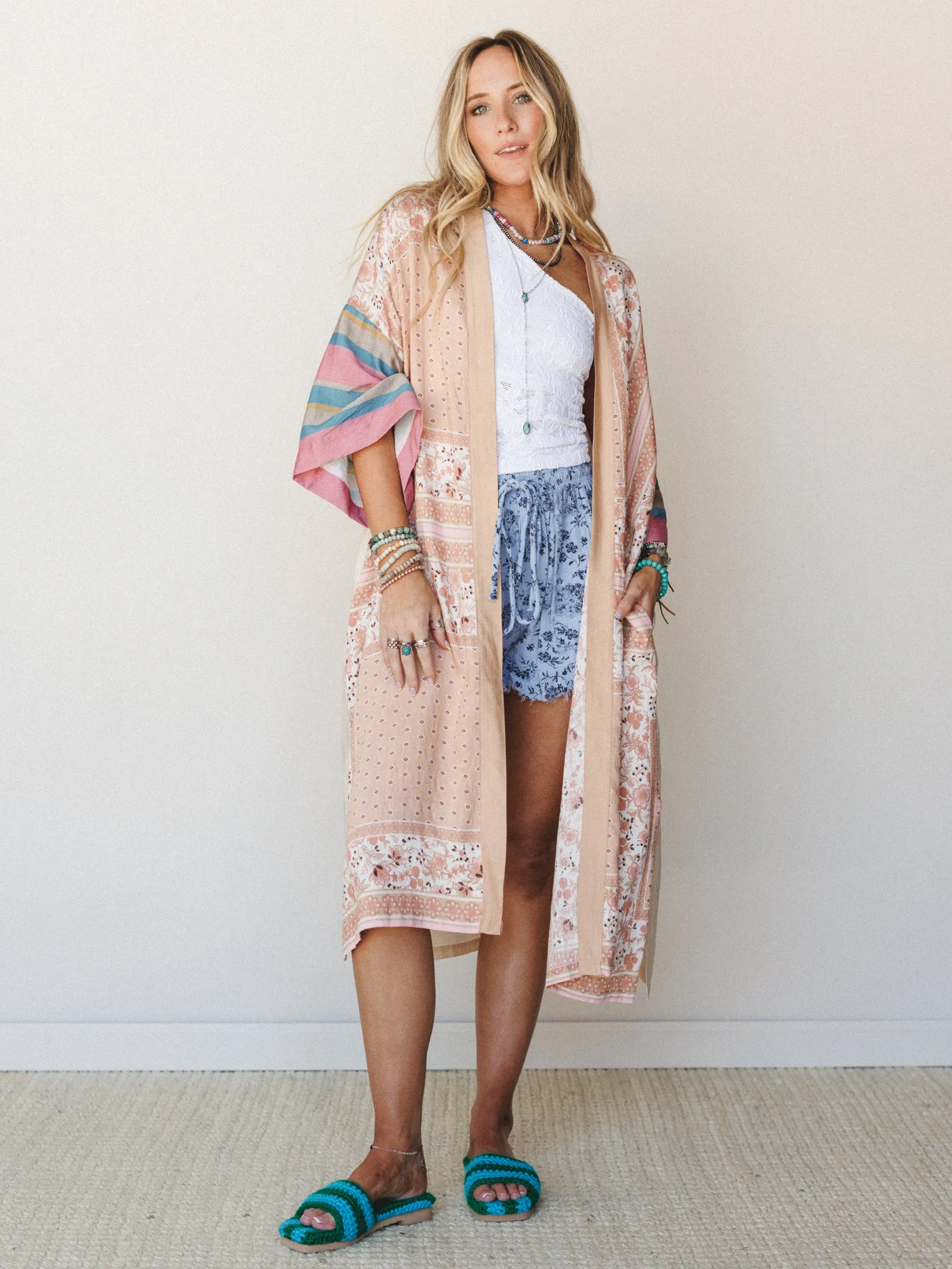 Garden Of Whimsy Kimono - Natural Multi sold by Three Bird Nest product image thumbnail 4