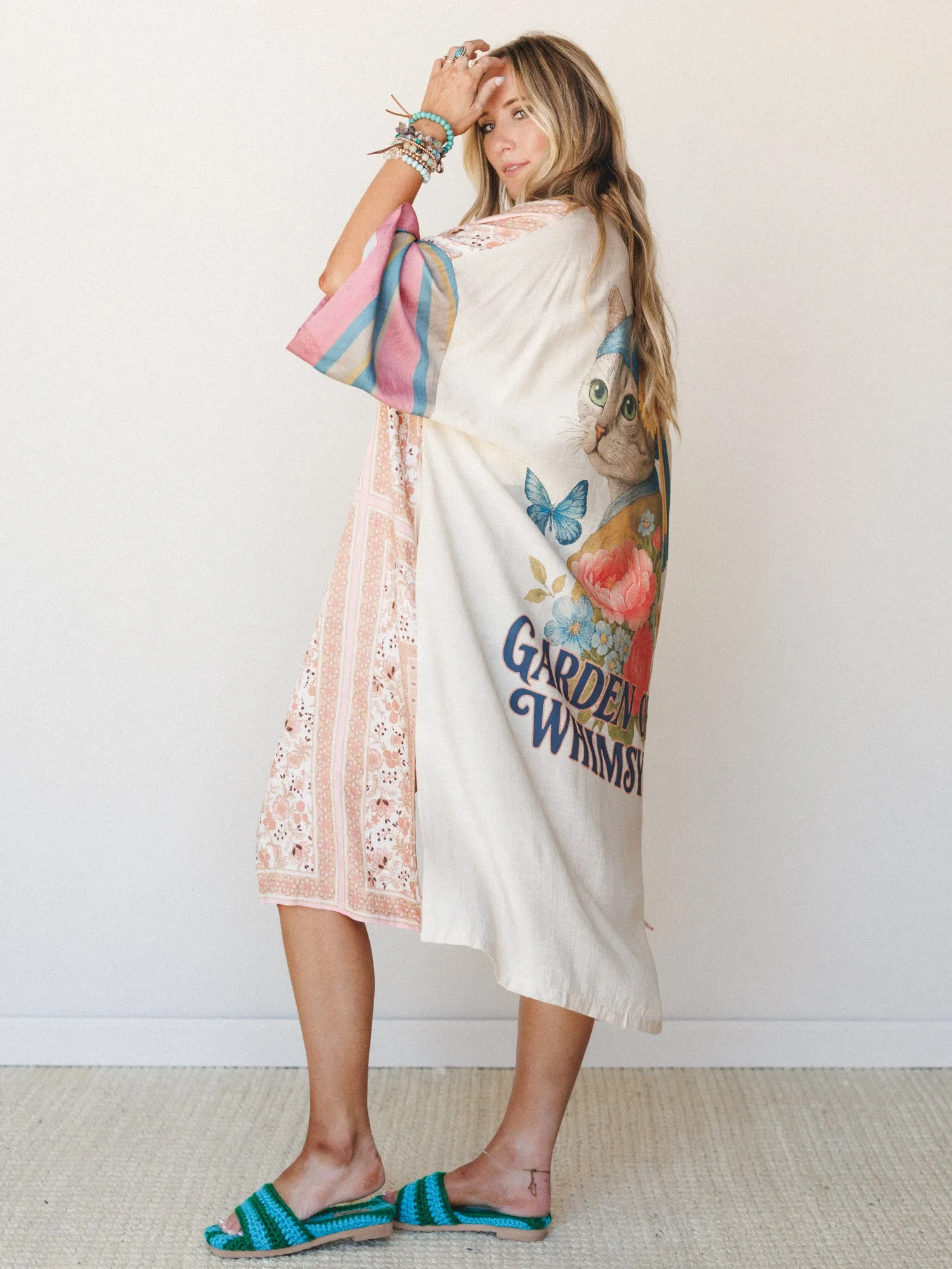 Garden Of Whimsy Kimono - Natural Multi sold by Three Bird Nest product image thumbnail 5
