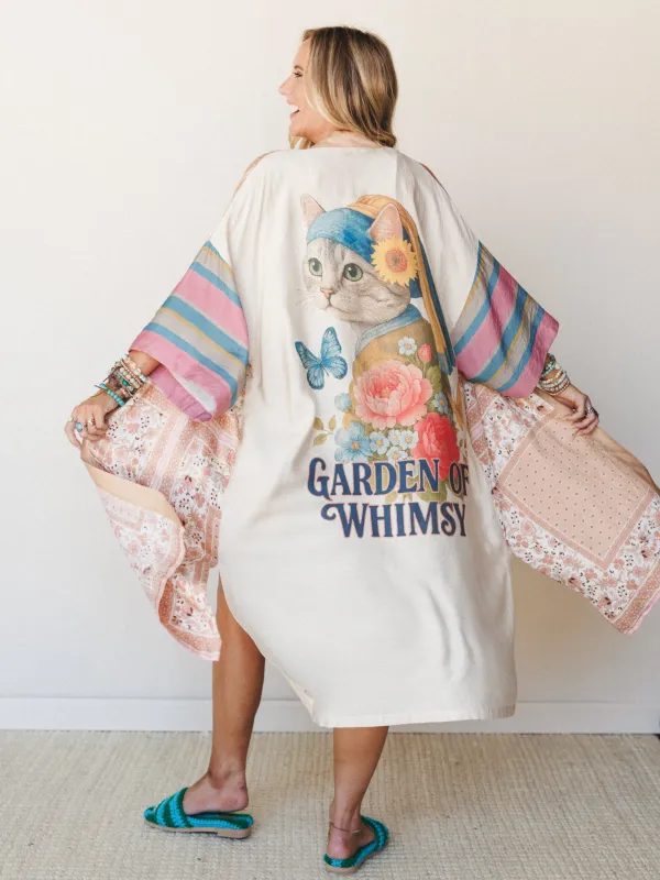 Garden Of Whimsy Kimono - Natural Multi made by Davi & Dani