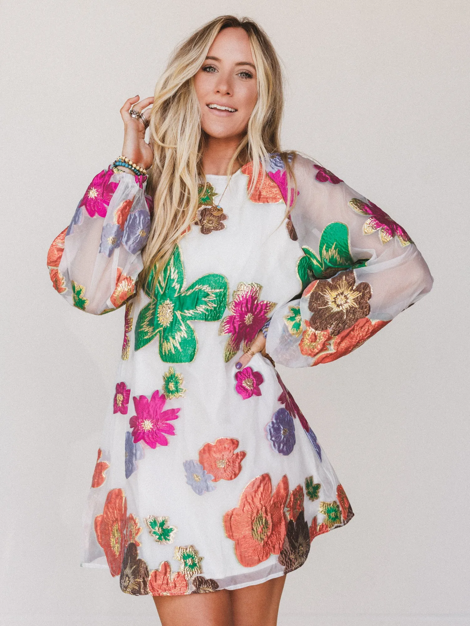 Ballad Sky Floral Dress - Cream - Pre Order sold by Three Bird Nest product image thumbnail 2