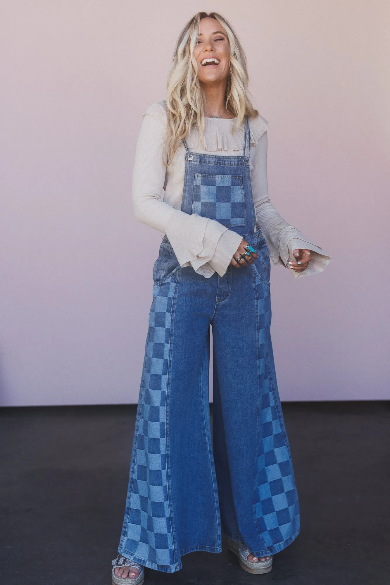 Darling Dream Wide leg Jumpsuit - Light Denim - Pre Order sold by Three Bird Nest product image thumbnail 2