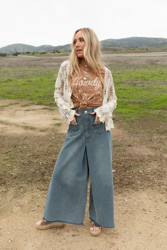 Sway My Way Super Wide Leg Pant - Light Denim - Pre Order made by Davi & Dani