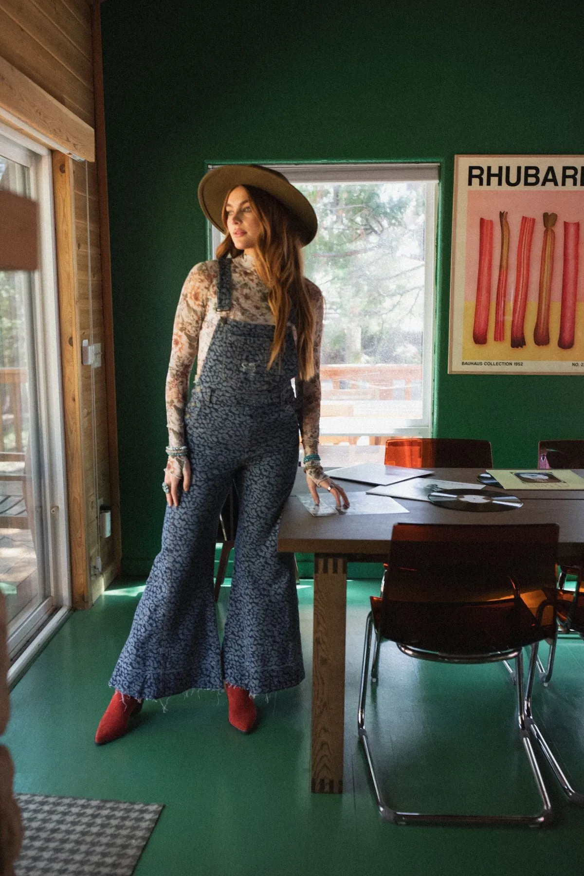 Milly Distressed Hem Wide Leg Overall - Blue Multi sold by Three Bird Nest product image thumbnail 4