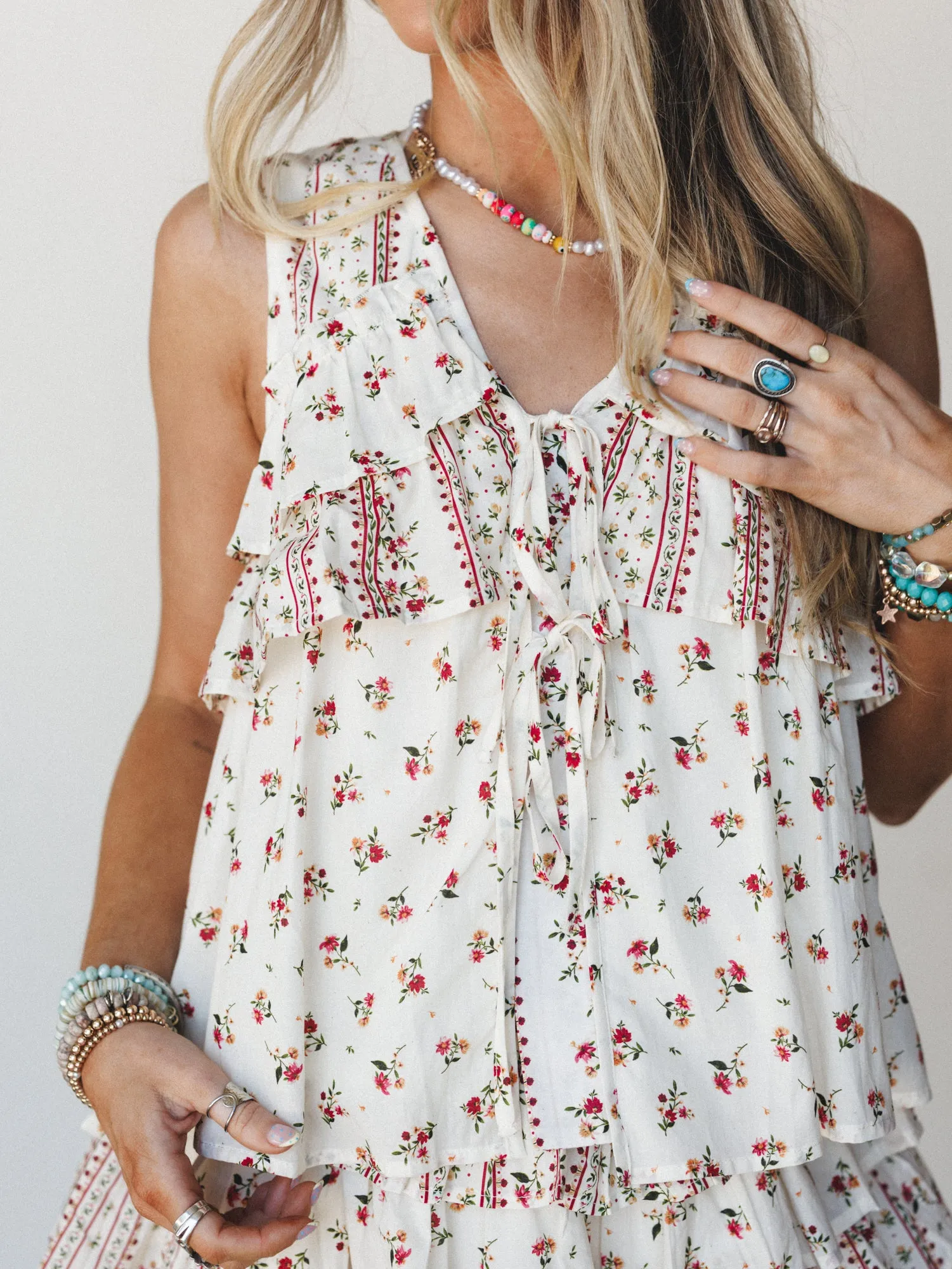 Festival Nights Top - Ivory Multi sold by Three Bird Nest product image thumbnail 4
