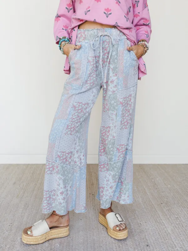 Spring Flower Pants - Peri Blue - Pre Order made by easel