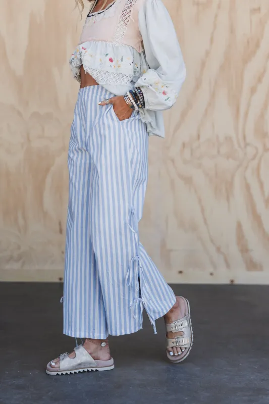 Lighthouse Striped Pants - Blue Multi - Pre Order made by mioumuse