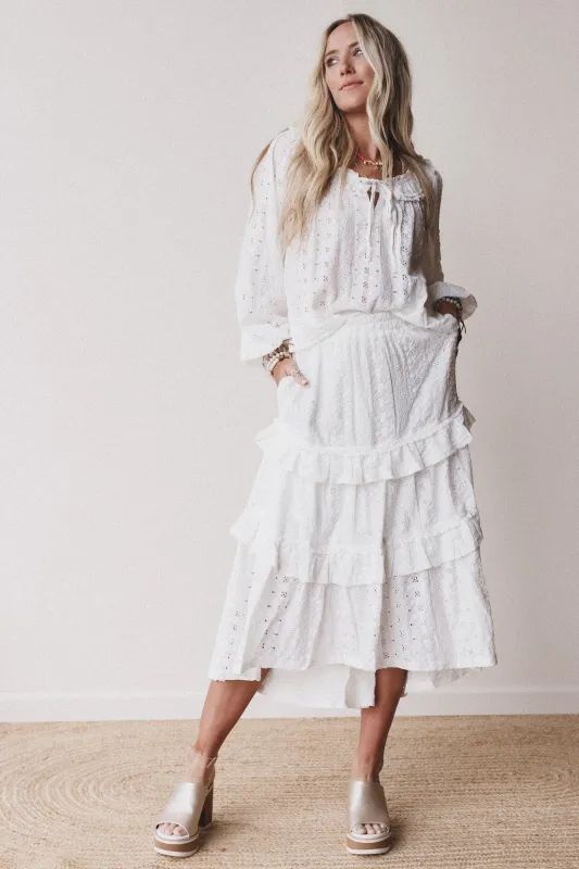 Boho Dreaming Top and Skirt Set - Cream - Pre Order made by Listicle