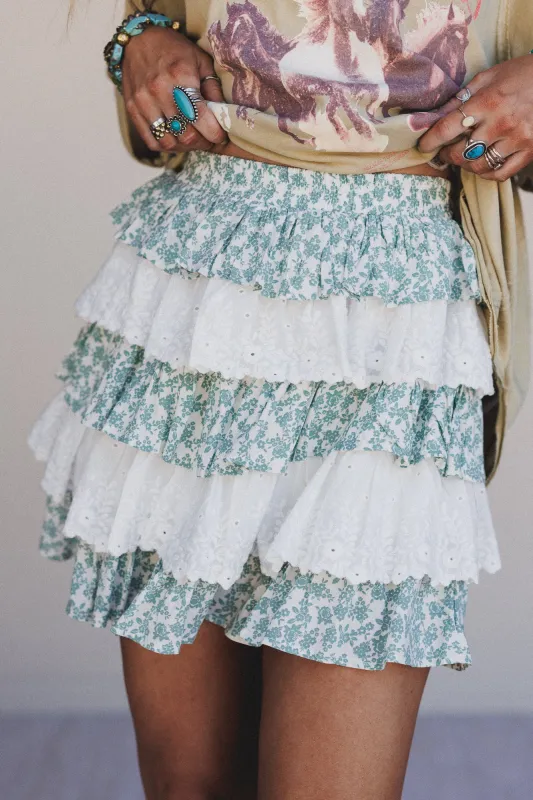 Floral Springs Mini Skort - Sage - Pre Order made by Listicle