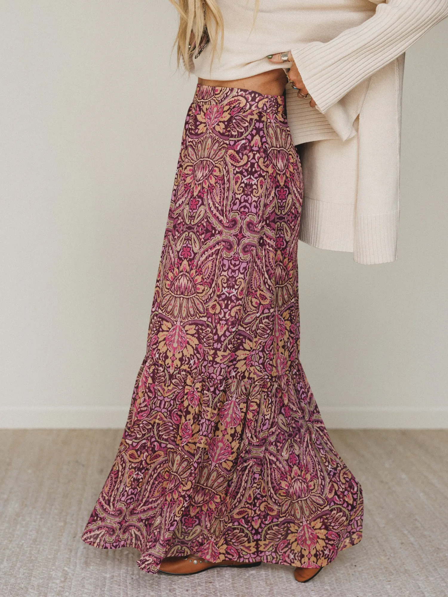 Printed Daydream Maxi Skirt - Purple - Pre Order sold by Three Bird Nest product image thumbnail 2