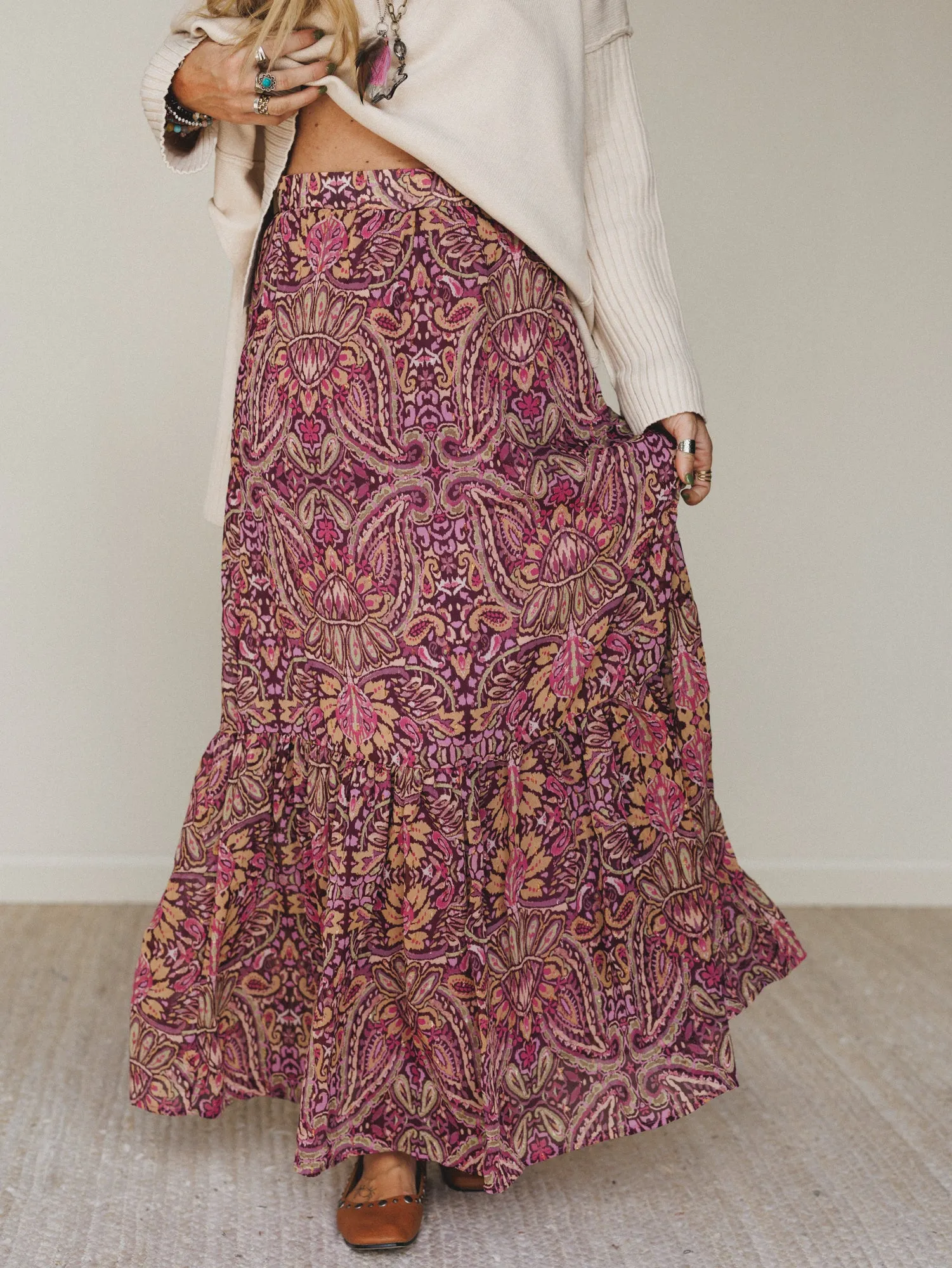 Printed Daydream Maxi Skirt - Purple - Pre Order sold by Three Bird Nest