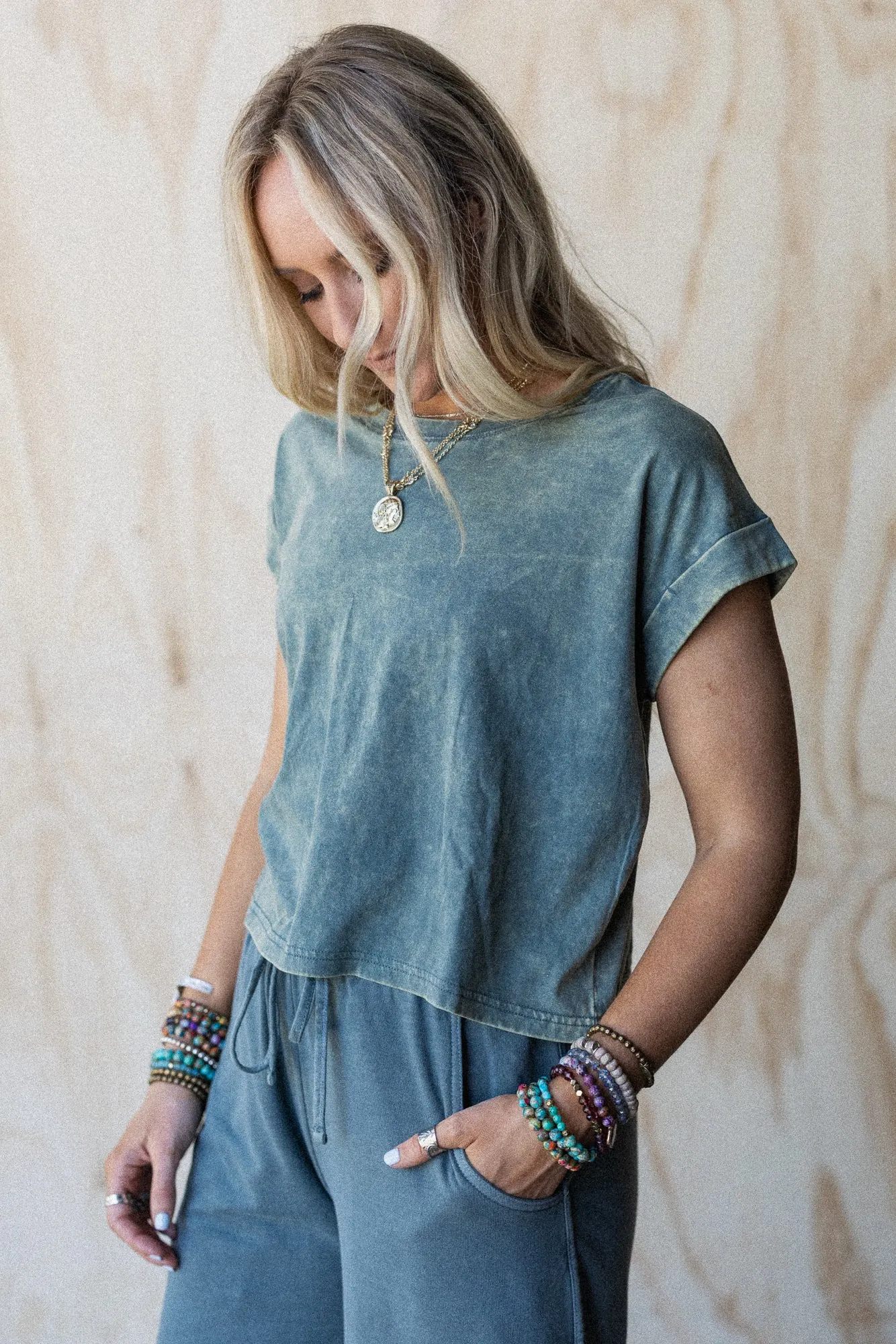 Basic Charm Short Sleeve Top - Jade sold by Three Bird Nest product image thumbnail 2