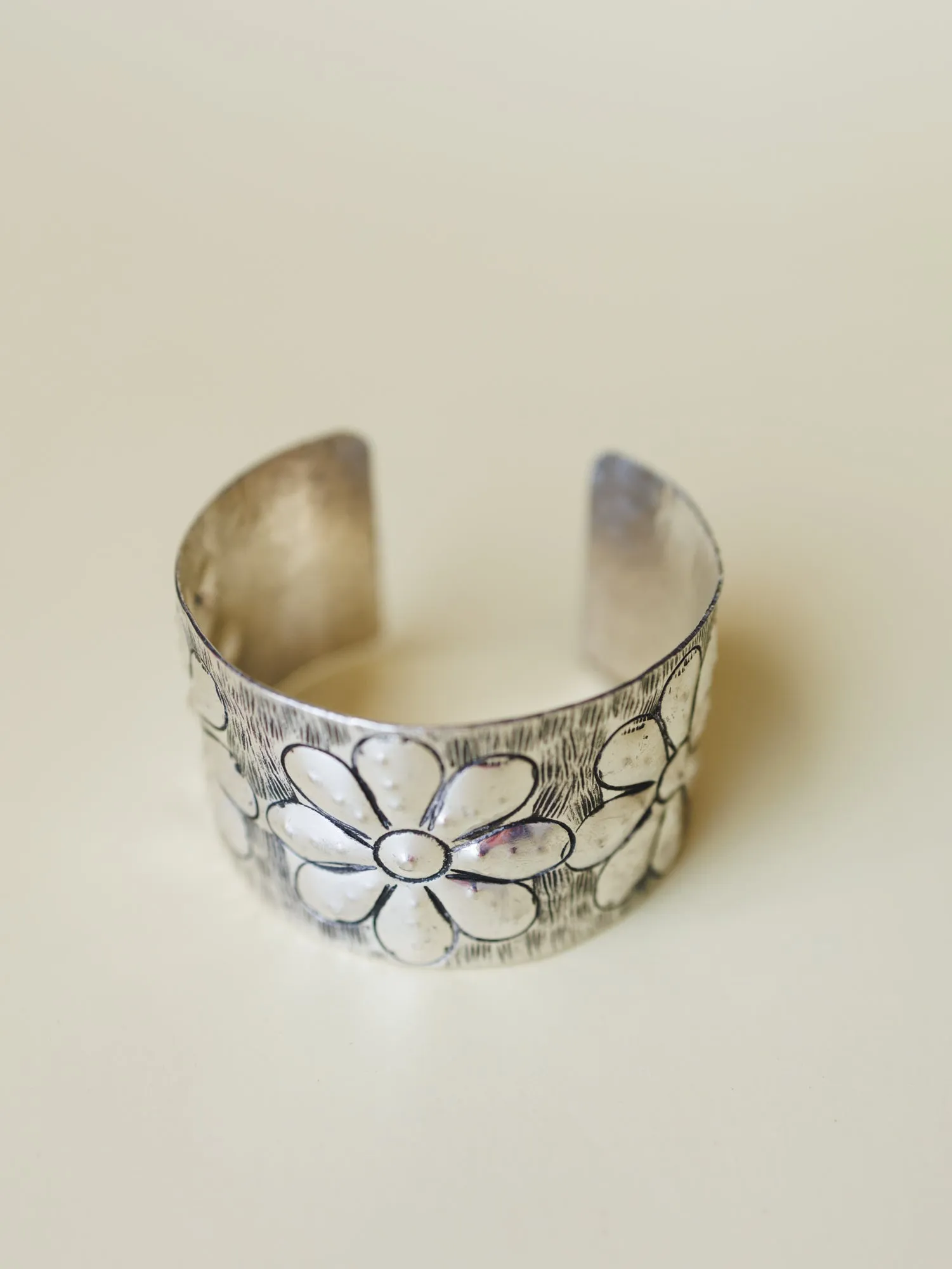 Flower Power Cuff - Silver - Pre Order sold by Three Bird Nest