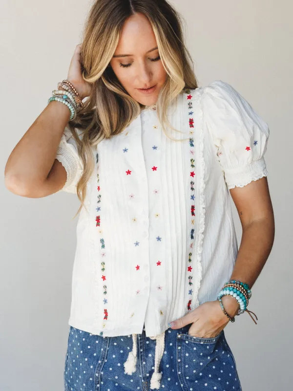 Mountain Maiden Blouse - Ecru made by Listicle