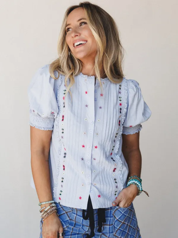 Mountain Maiden Blouse - Misty Blue made by Listicle