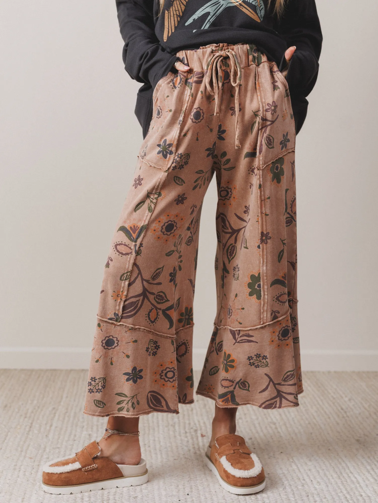 Groove Garden Pants - Mocha - Pre Order sold by Three Bird Nest