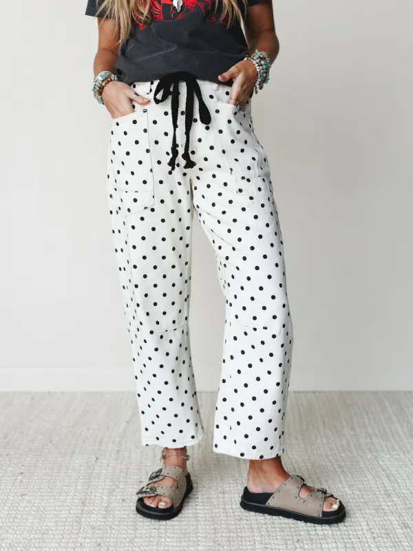 Spotted and Dotted Pants - Cream - Pre Order made by Three Bird Nest