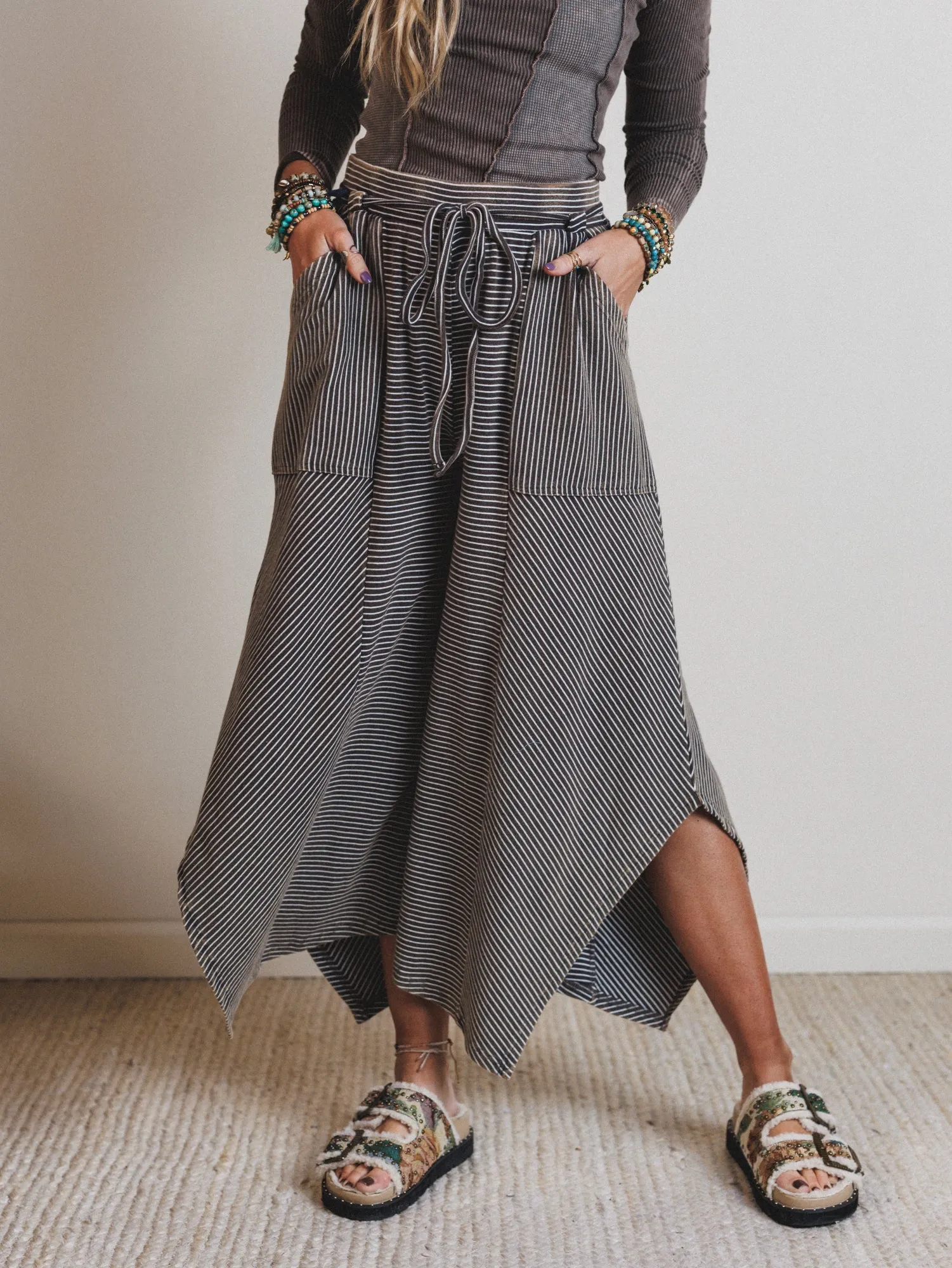 Echo Pinstripe Pants - Brown - Pre Order sold by Three Bird Nest product image thumbnail 2