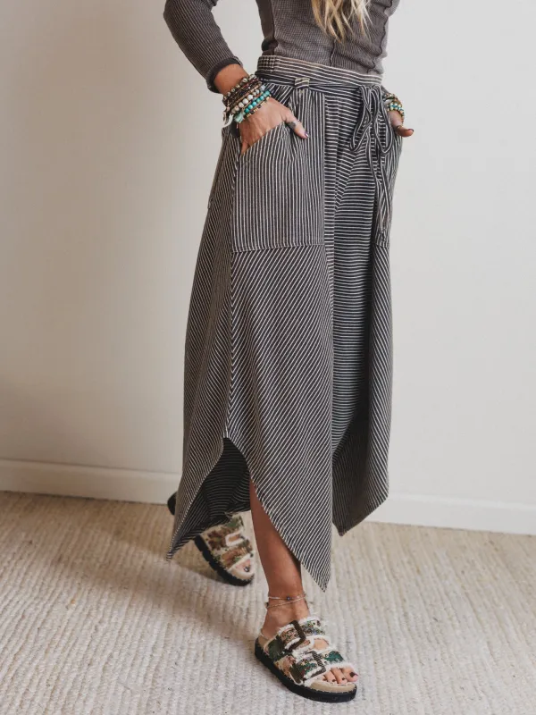 Echo Pinstripe Pants - Brown - Pre Order made by easel