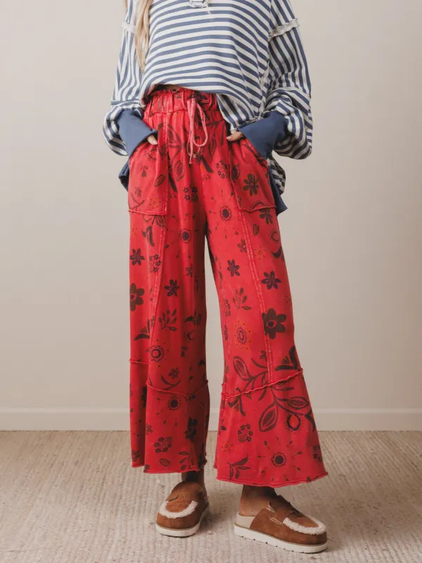 Groove Garden Pants - Red - Pre Order made by easel