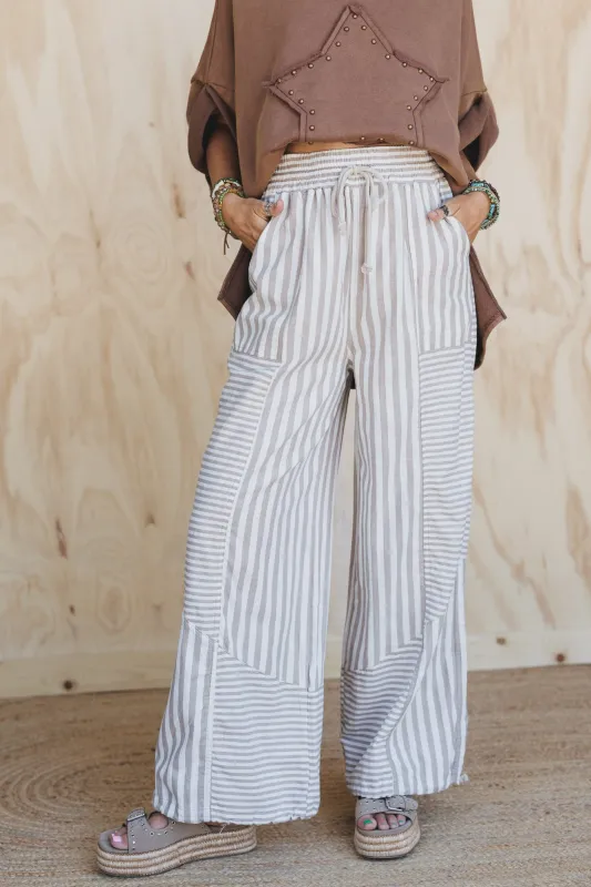 Aveline Striped Pants - Taupe - Pre Order made by Promesa