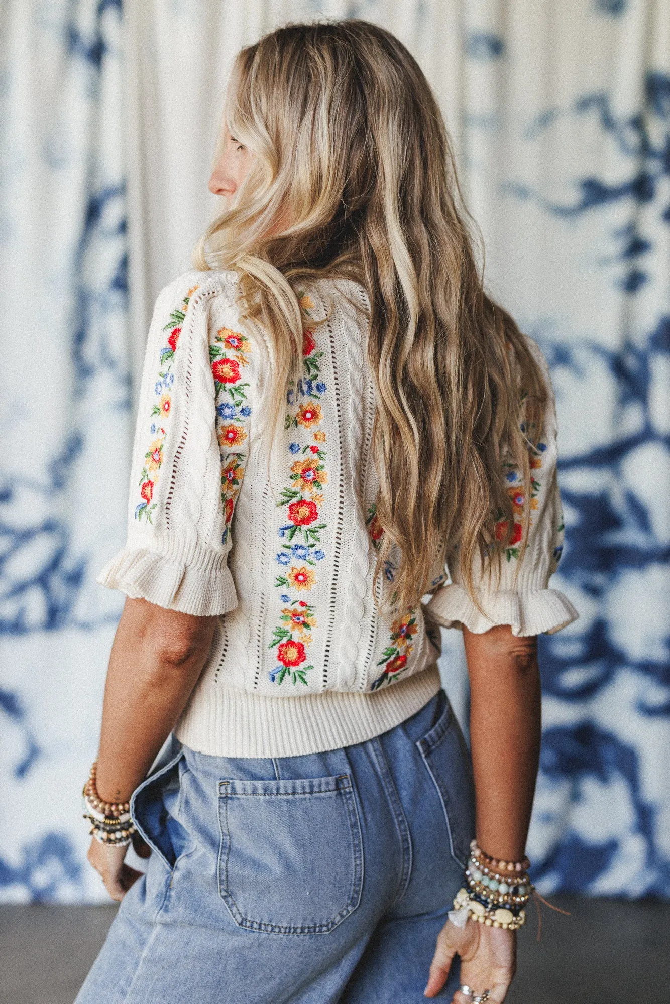 Sugar And Spice Embroidered Top - Cream - Pre Order sold by Three Bird Nest product image thumbnail 2
