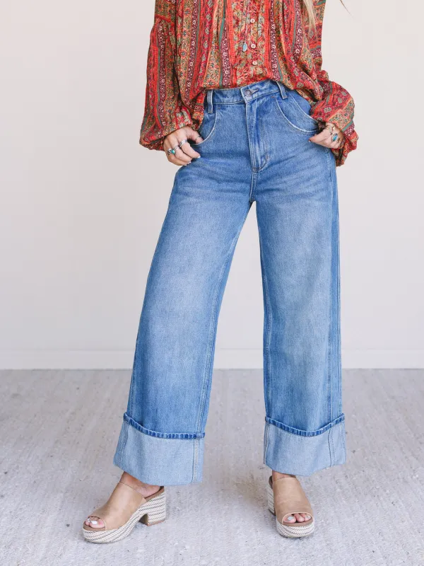 Easy Rider Cuffed Jeans - Denim - Pre Order made by Listicle