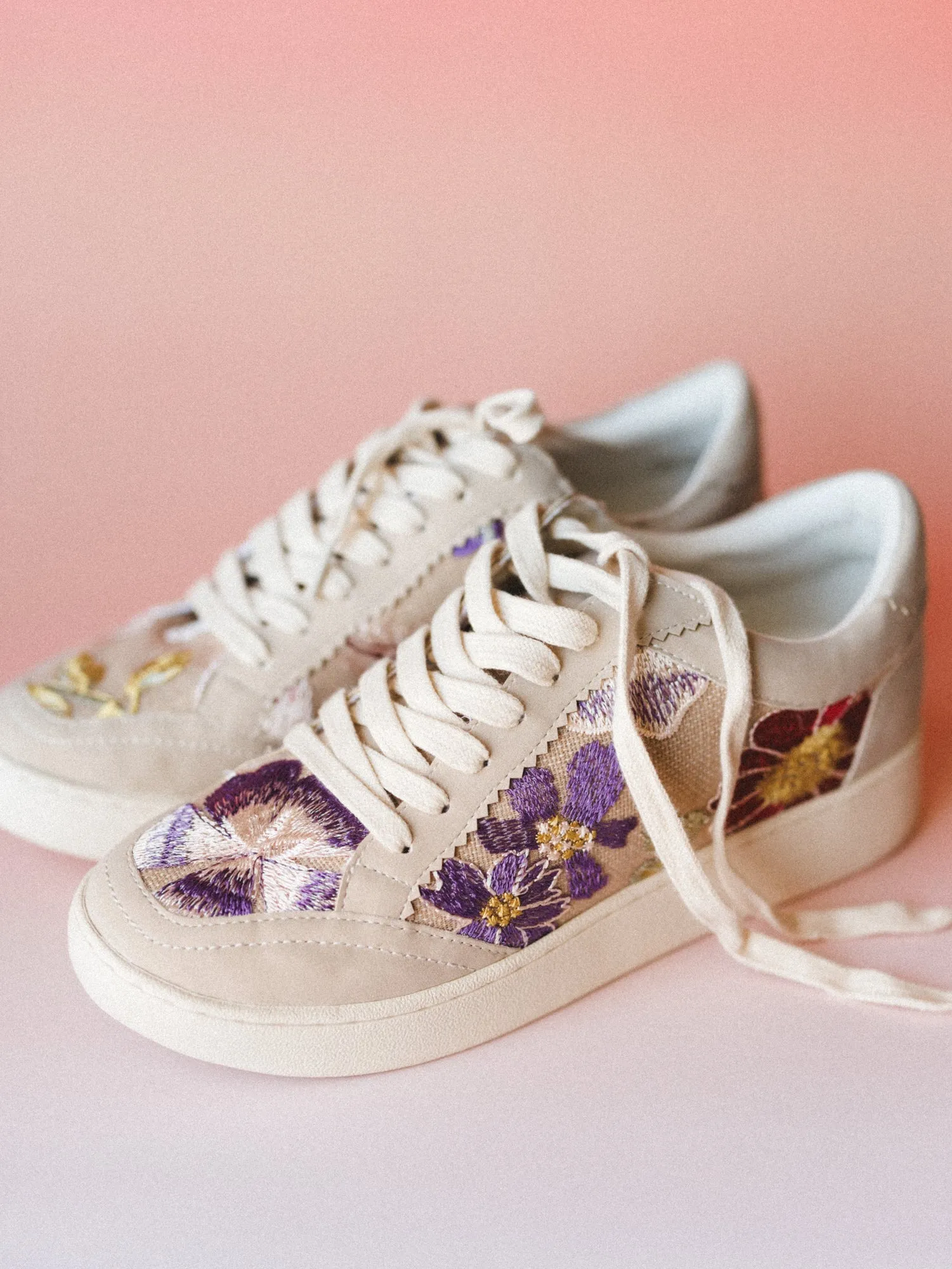 Tammi Sneaker - Light Grey Floral sold by Three Bird Nest