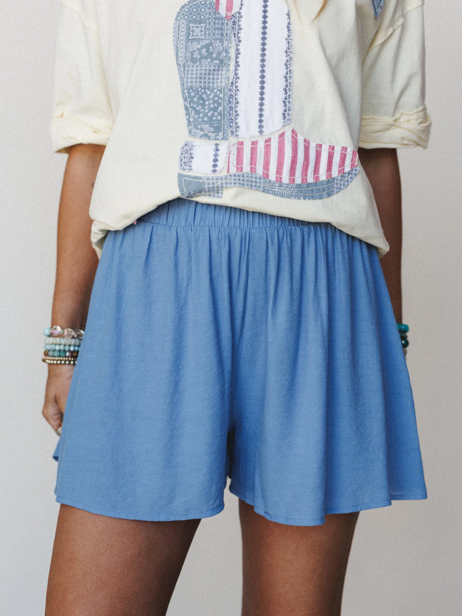 Glow of Love Shorts - Dusty Blue sold by Three Bird Nest