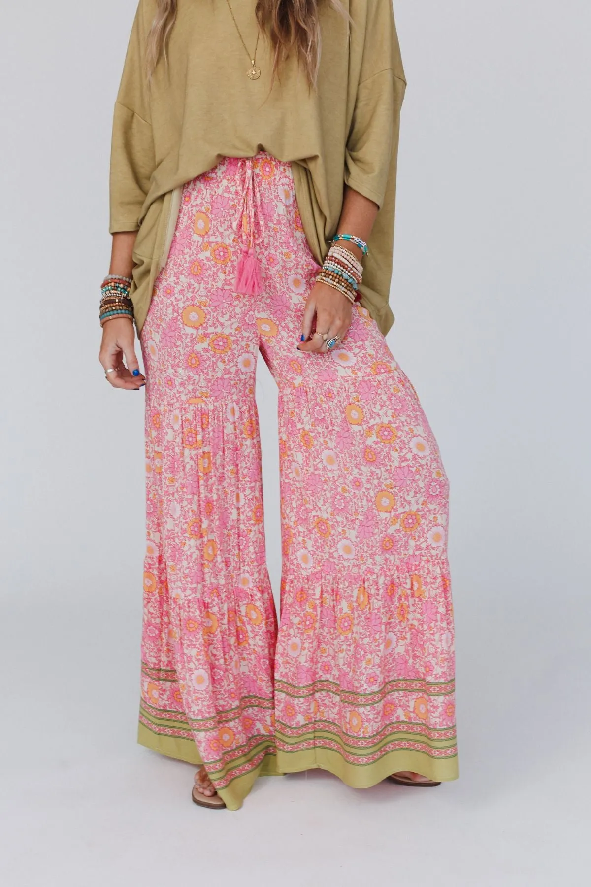 Kimmie Wide Leg Palazzo Pant - Coral - Pre Order sold by Three Bird Nest