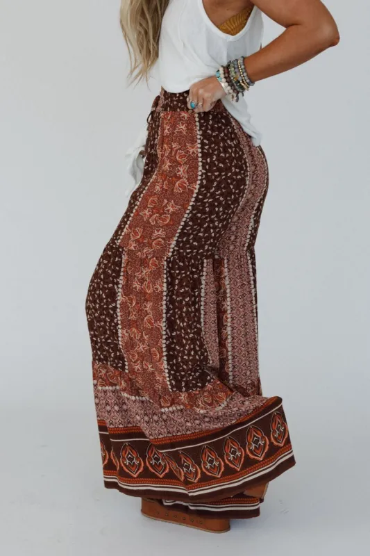 Chandler Tiered Wide Leg Pant - Brown - Pre Order made by Blue B