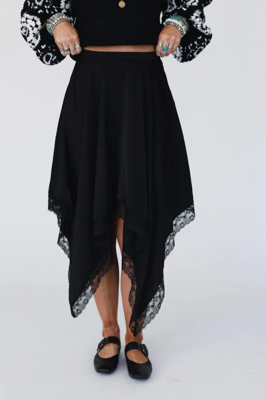 Moonlit Lace Midi Skirt - Black - Pre Order made by En Creme