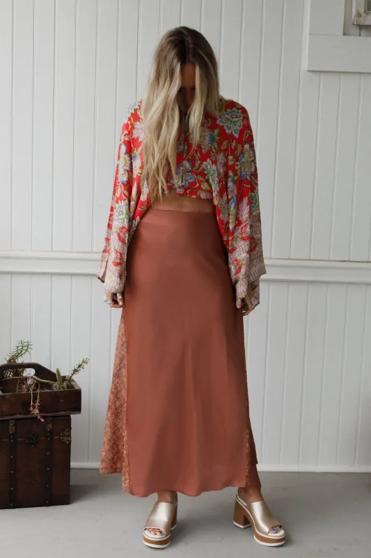 Satin Starlight Lace Skirt - Clay - Pre Order made by Bluivy